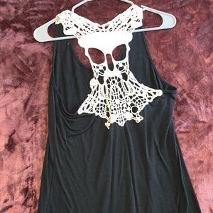Crochet skull tank top